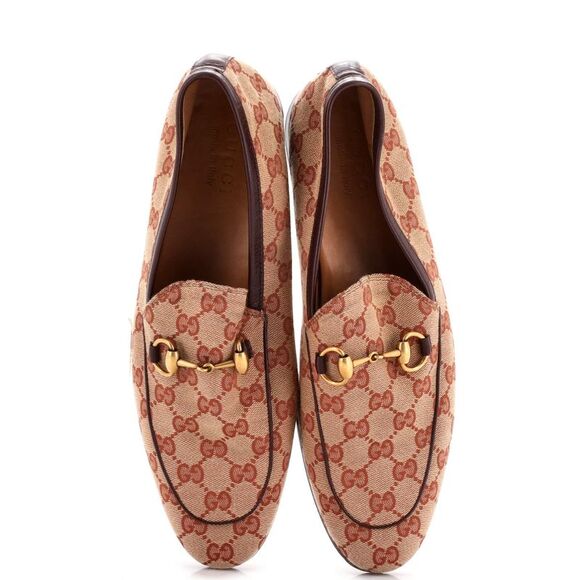 Gucci Women's Jordaan Loafers GG Canvas Brown - Picture 2 of 6